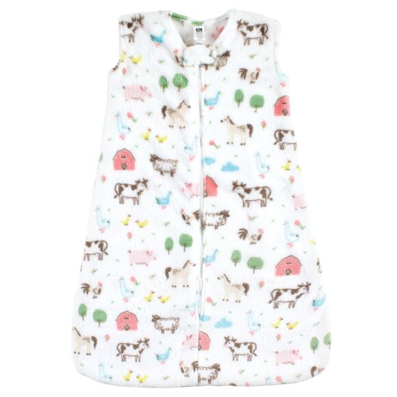 Hudson Baby Girl Plush Sleeping Bag - Long Sleeve - Farm Animals - Size 0-6M - Picture 1 of 1